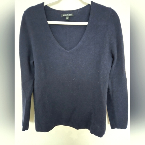 41 Hawthorn Sweaters - 41 Hawthorn navy blue 100% cashmere long sleeve v neck sweater | Medium